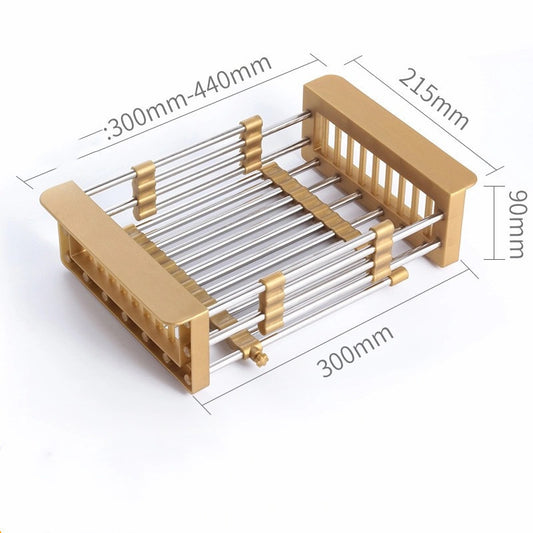 Stainless Steel Sink Drain Basket Retractable