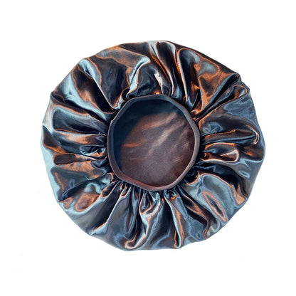 New Women Oversized Silky Hair Soft Elegant Bonnet Solid Color Satin Bonnet Sleeping Night Cap Elastic Shower Bath Hats