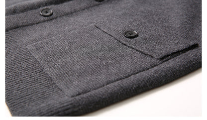 Lapel Cardigan Men's Wool Sweater