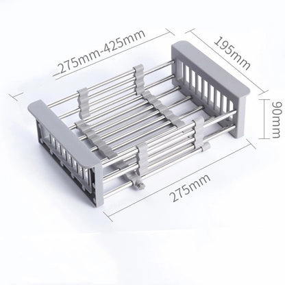 Stainless Steel Sink Drain Basket Retractable