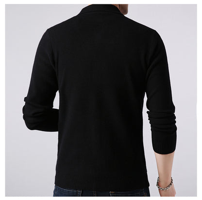 Lapel Cardigan Men's Wool Sweater
