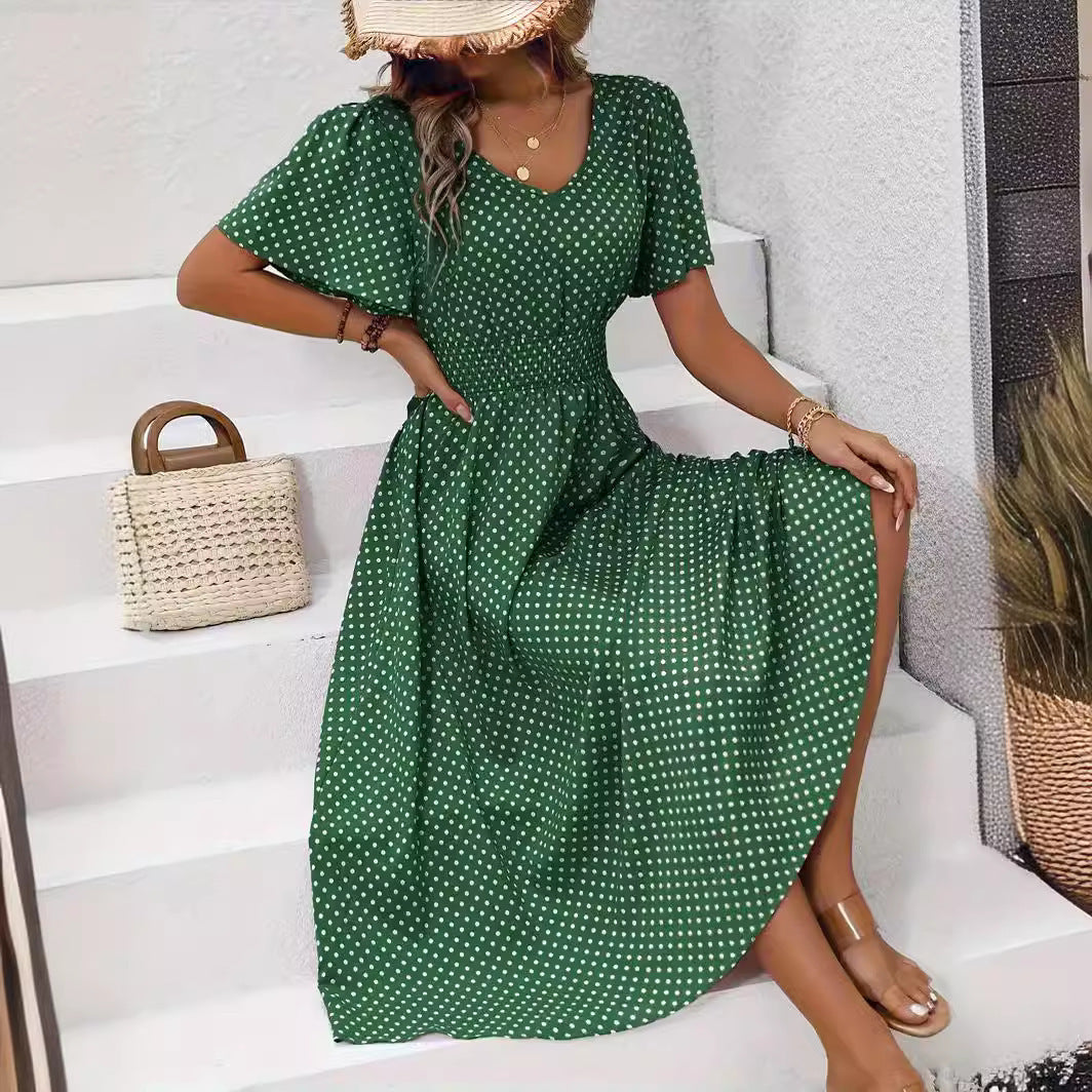 Women's Small Floral Print Short Sleeve Dress