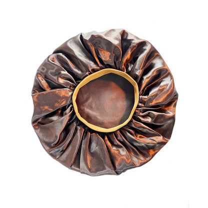 New Women Oversized Silky Hair Soft Elegant Bonnet Solid Color Satin Bonnet Sleeping Night Cap Elastic Shower Bath Hats