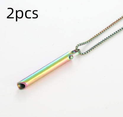 Adjustable Breathing Relieve Pressure Ornament Stainless Steel Decompression Necklace