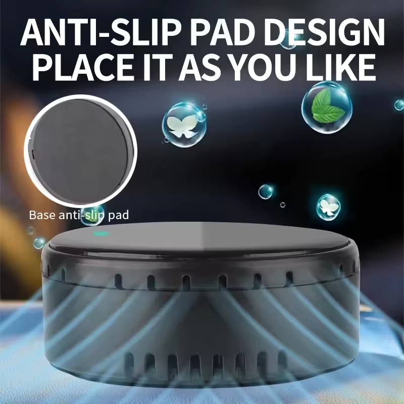 Air purifier for both home and car use solar powered negative ion formaldehyde and odor removal disinfection and purification device