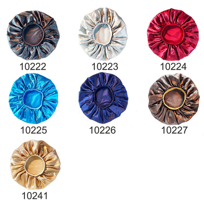 New Women Oversized Silky Hair Soft Elegant Bonnet Solid Color Satin Bonnet Sleeping Night Cap Elastic Shower Bath Hats