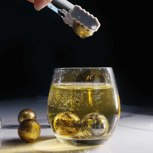 Food Contact Stainless Steel Ice Hockey Football Round Ice Grains Whiskey Ice Tart Metal Quick-Freezing Ball Beer Ice Cubes