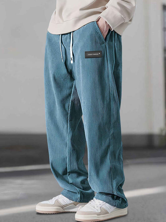 Straight-Leg Pants with Drawstring Waist