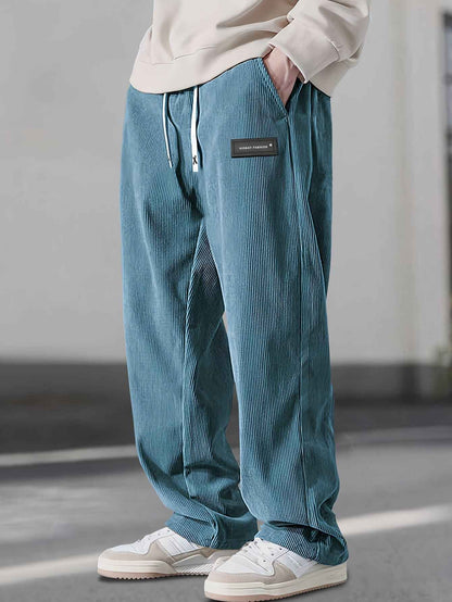 Straight-Leg Pants with Drawstring Waist