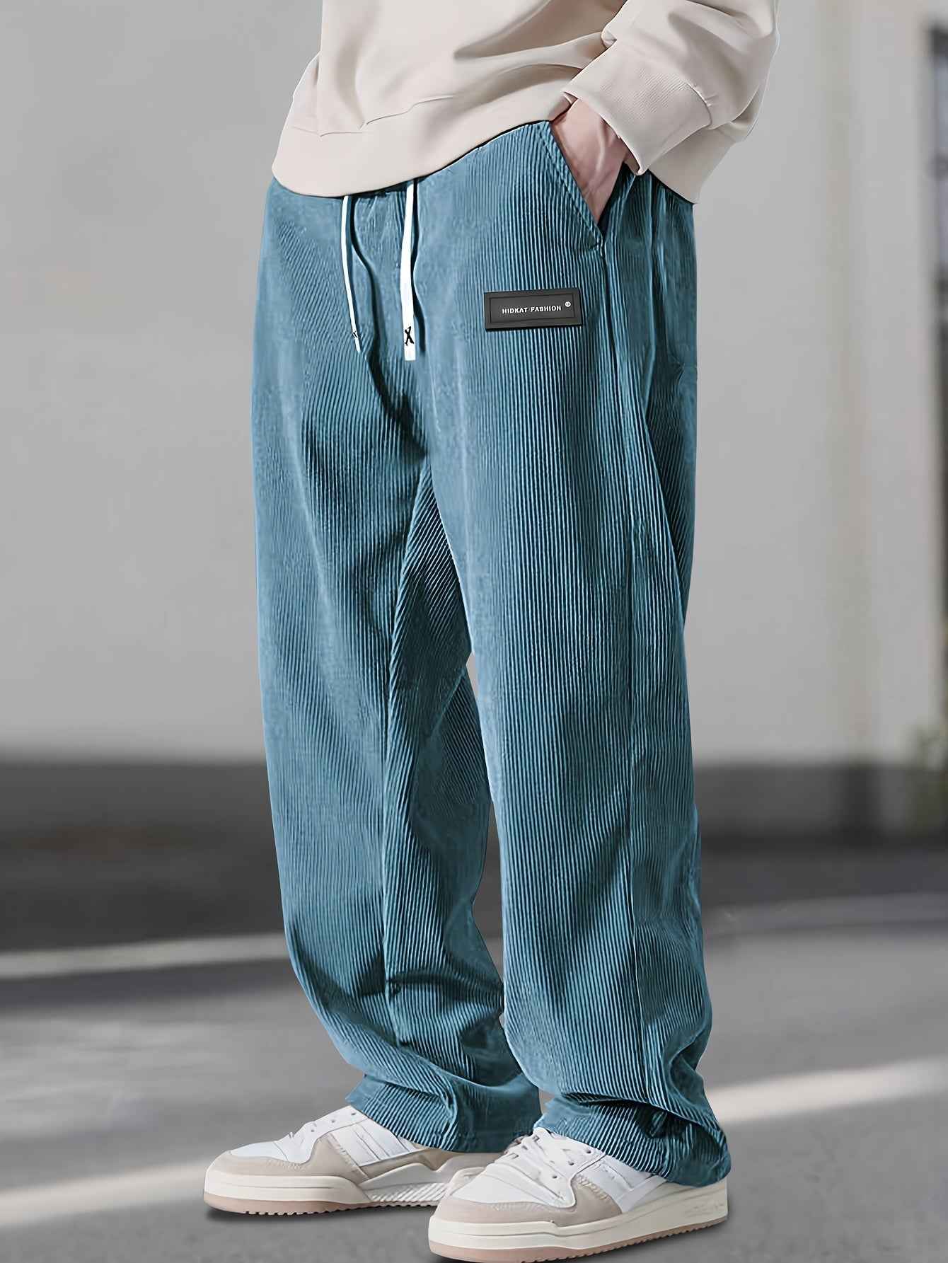Straight-Leg Pants with Drawstring Waist