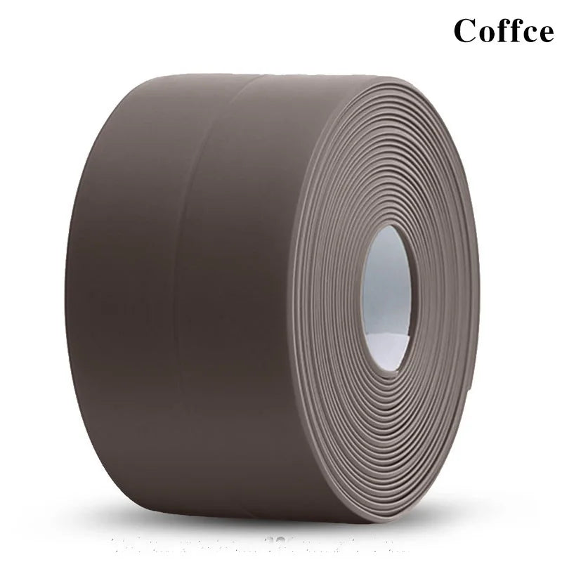 3.2M Self-adhesive Sealing Tape PVC Oil-Proof Kitchen Sink Edge Caulk Tape Waterproof Bathroom Toilet Corner Wall Sticker
