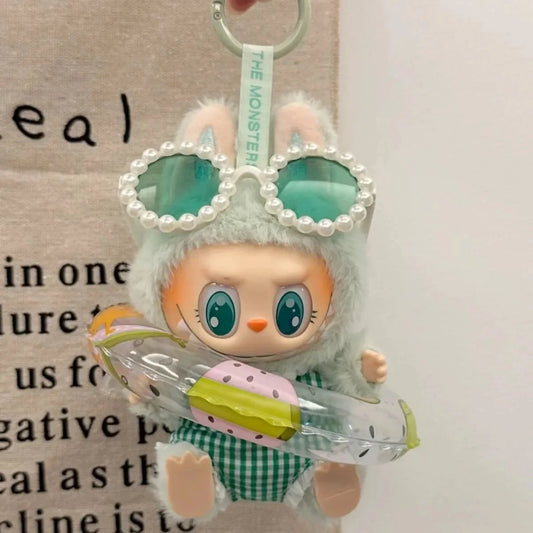 Summer 17cm Labubu Doll Outfits Designer Luxury Labubu Doll Clothes Beach Swimsuit Plush Toys Clothes Labubu Doll Accessories