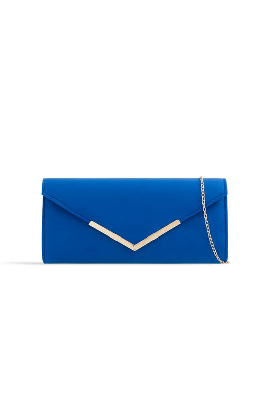 Royal Blue Suede Envelope Clutch Bag-0