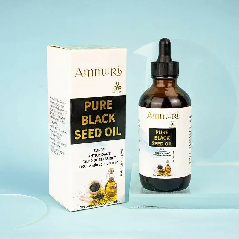 Pure Organic Black Seed Oil | Cold-Pressed Nigella Sativa for Skin, Hair & Wellness – Ammuri Beauty