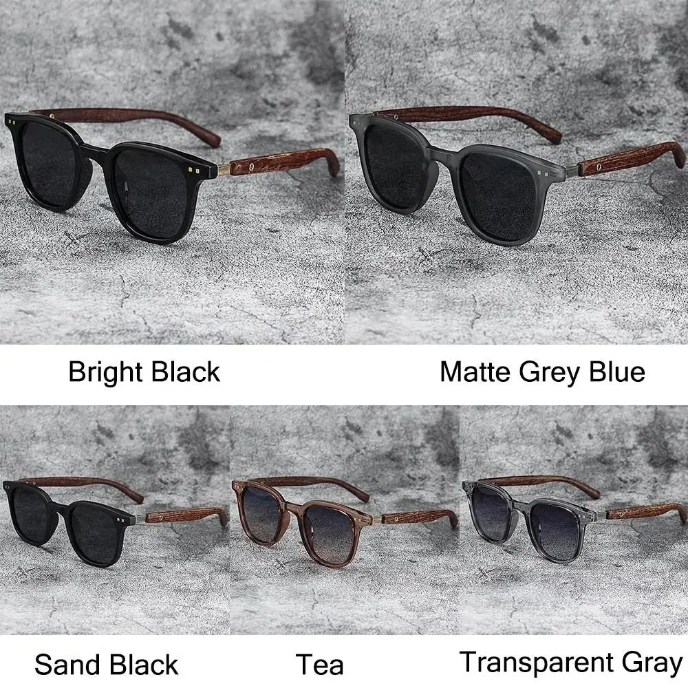 Trendy Retro Wood Grain Sunglasses Polarized UV Protection for Men Women Perfect for Cycling Outdoor Street Photography
