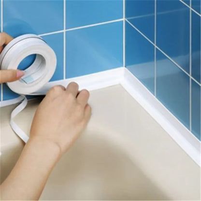 3.2M Self-adhesive Sealing Tape PVC Oil-Proof Kitchen Sink Edge Caulk Tape Waterproof Bathroom Toilet Corner Wall Sticker